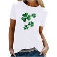 thumbnail image 2 of T-shirts de la Saint-Patrick pour Femmes Mode Col Rond Imprimé Manches Courtes T-shirt Décontracté Ample Hauts Saint-Patrick, 2 of 6