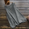 thumbnail image 2 of WEIYLL Ladies T Shirts Crew Neck Sleeveless Button Up Grey Tops Sizes XXL, 2 of 4