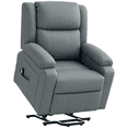thumbnail image 1 of HOMCOM Lift Chair, PU Leather Recliner Chair with Side Pockets, Grey, 1 of 10
