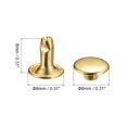 thumbnail image 2 of Unique Bargains 100 Sets Leather Rivets 8mm Double Cap Rivets 8mm Height Metal Studs Rivet, Gold Tone, 2 of 5