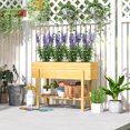 thumbnail image 2 of Outsunny Raised Garden Bed, Planter Box w/Storage Shelf, Natural Wood, 2 of 9