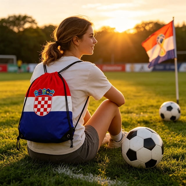 Linnome National Banner Drawstring Backpack for Football Matches Sports Sackpack with Teams Print for Soccer Fans 15.74x12.59in Multicolor#05