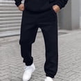 thumbnail image 2 of Pisexur Mens Sweatpants Solid Color Workout Jogging Athletic Pants ​Elastic Waist Drawstring Straight Leg Sweatpants Loose Elastic Bottom Casual Pants with Pockets, 2 of 5