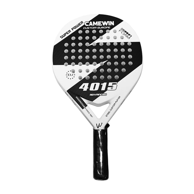 jinwen Professional Paddle Racket Lightweight Carbon Fiber Honeycomb EVA Beach Racket White