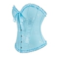 thumbnail image 3 of Haut Corset à Volants pour Femmes, Gaine Florale, Bustier à Armatures, Shapewear, Overbust, Fête, Corsets Rehausseur pour Robe, Bleu Ciel, G, 3 of 6