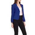 thumbnail image 4 of INSPIRE CHIC Blazer pour Femme à devant Ouvert Veste de Tailleur Courte d'Été pour le Travail TG Bleu Royal-Uni, 4 of 5