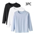thumbnail image 1 of YUNAFFT Kids' Layering Shirts Basic Long Sleeve Crew Neck Tops 3-Pack Casual Everyday Essentials, 1 of 9