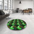 thumbnail image 4 of Ahgly Tapis d'Intérieur Lavable en Machine Carré Transitionnel Vert Lime Foncé, 7 Pieds Carré, 4 of 7