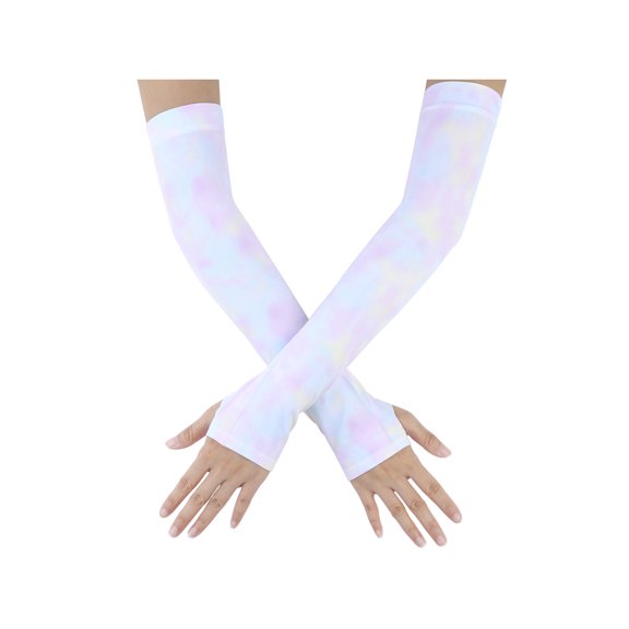 Manchons de Compression Teinture sur Nœuds Rafraîchissants Extensibles pour Bras pour Sport Extérieur, Escalade, Course, Vélo pour Femmes Violet