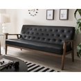 thumbnail image 2 of Allora Faux Leather Tufted Sofa in Black, 2 of 6