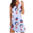 thumbnail image 2 of Dvkptbk Robe du 4 Juillet pour Femmes Été Patriotique Drapeau Décontractée à Bretelles Col Rond à Cordon de Serrage Plage Débardeur Couvre-Maillot Fête Robe Évasée - Soldes d'Été Liquidation, 2 of 4