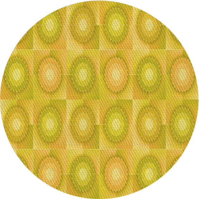 Ahgly Company Tapis d'Intérieur Ronds Transitionnels Jaunes Lavables à la Machine, 5 Pieds Rond