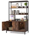 thumbnail image 1 of Gymax 57'' Cat Litter Box Enclosure w/ Storage 2-tier Shelves Removable Scratcher Brown, 1 of 10