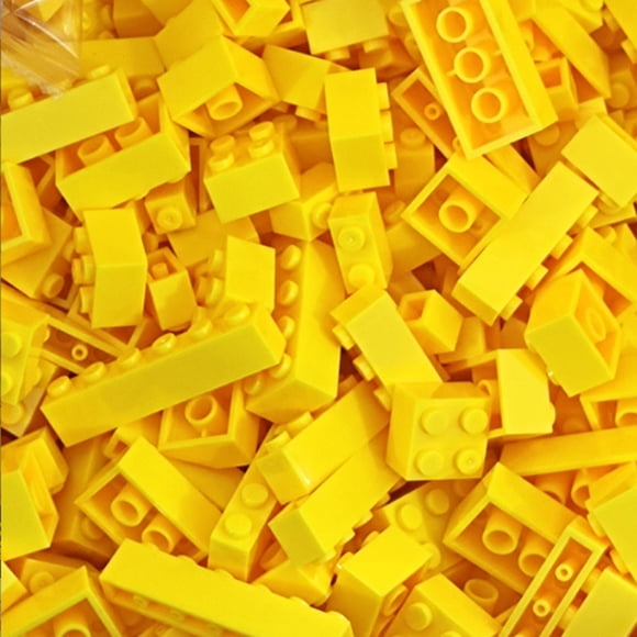 Lot de 120/240 Pcs de Blocs de Construction Ville Briques Classiques Triées par Couleur Plaque de Blocs de Briques Jouet Créatif Compatible avec Legoeds, Jaune, 250 g-240 Pcs