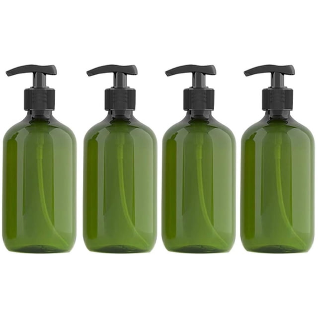 4 Pcs Bouteille à Pression pour Lotion à Long Goulot, Plastique PET, Transparente, Capacités de 300 ml et 500 ml, Réutilisable