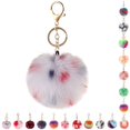 thumbnail image 2 of Pom Pom Keyring Faux Fur Decorative Fuzzy Ball Keychain Bag Charm for Women, 2 of 10