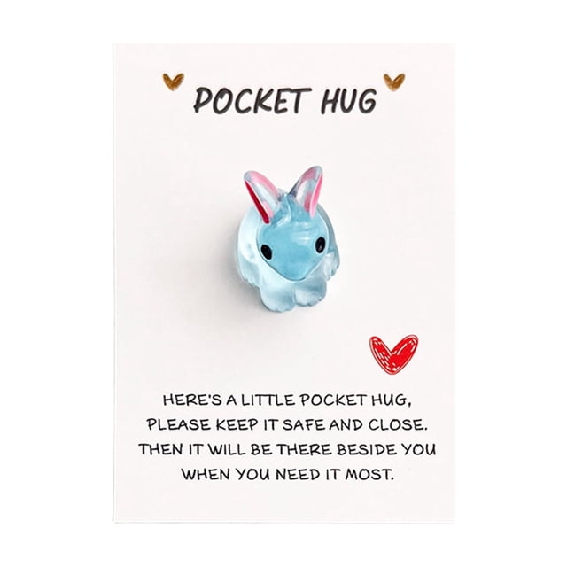Cheapark English Encouragement Bunny Pocket Card Desktop Decorative with Inspirational Blessings for Home Office Spring Gift