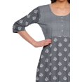 thumbnail image 3 of Moomaya Robes Tuniques Ligne A pour Femmes Manches 3/4 Kurti Imprimé Tenue d'Été, 3 of 5