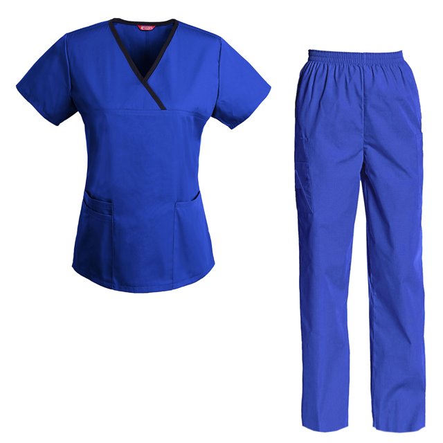 Women's Scrubs Set Scrub Top and Pants Scrubs Set