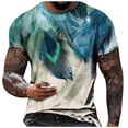 thumbnail image 1 of RKSTN Chemises pour Hommes Manches Courtes Décontractées Mode Col Rond Chandail à Enfiler T-Shirt Imprimé Hauts à Manches Courtes Chemises Hawaïennes pour Hommes, 1 of 4