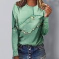 thumbnail image 2 of CEHVOM Femmes Dames Col Rond Hauts Amples T-Shirts Décontractés à Imprimé Blouse à Manches Longues Liquidation, 2 of 5