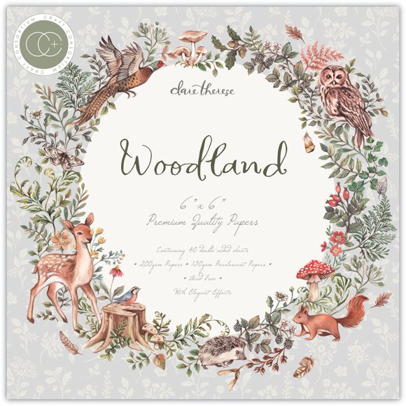 Craft Consortium Bloc-Notes Double Face 6"X6" 40/Pkg-Woodland PPAD023B