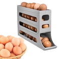 thumbnail image 1 of Egg Holder, 4 Tier Rolling Egg Holder Dispenser, Food Storage Container, Fridge Storage Organizer, Space-Saving, 1 of 7