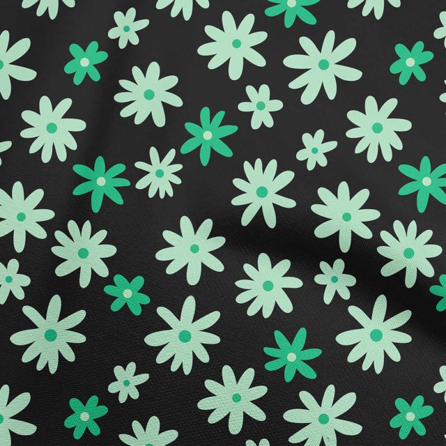 oneOone Polyester Spandex Light Green Fabric Abstract Retro Floral Sewing Material Print Fabric By The Yard 56 Inch Wide