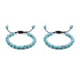 thumbnail image 3 of Decodeary Stackable Collection Bracelet For Men And Women Natural Gemstones Beads Minimalist Bracelet For Women Beads Bracelet Black line+lightblue 2Set, 3 of 6