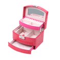 thumbnail image 3 of Jewelry Box Organizer 3 Layer Faux Leather Necklace Ring Earrings Display Storage Case  Rose Red, 3 of 10