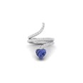 thumbnail image 1 of 7MM Heart Shape Wrap Bypass Ring Natural Tanzanite 925 Silver Women Rings, 1 of 3