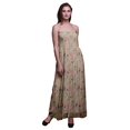 thumbnail image 1 of Bimba Robe à Bretelles Smockée en Georgette pour Femmes à Imprimé de Feuilles de Bleuet - Très Petit, 1 of 7