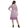 thumbnail image 2 of Moomaya Robe à Manches Courtes pour Femmes Robe de Soirée en Coton Imprimé Tenue Décontractée, 2 of 4