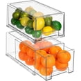 thumbnail image 1 of Sorbus Fridge Drawers - Clear Stackable Pull Out Refrigerator Organizer Bins - Food Storage Containers for Kitchen, Refrigerator, Freezer & Vanity (2 Pack | Large), 1 of 7