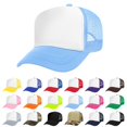 thumbnail image 1 of TOPTIE Adult 5 Panel Mid Profile Mesh Back Trucker Hat Foam Snapback Hat-Purple/White, 1 of 9