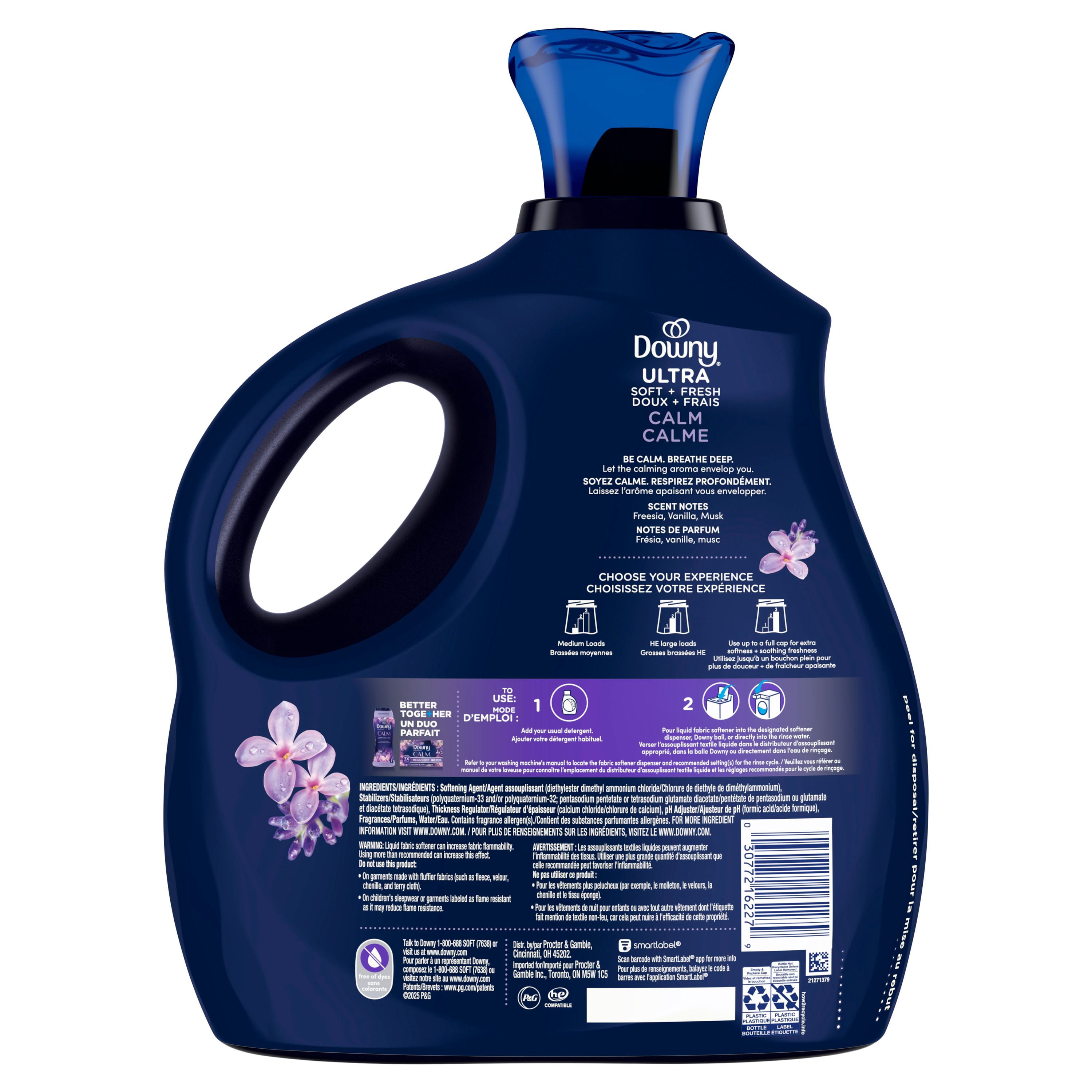 Downy Assouplissant Textile Liquide Ultra Doux Plus Frais, Calme, Lavande et Gousse de Vanille, Downy Assouplissant Textile, Assouplissant à Lessive 138WL