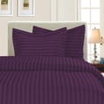 thumbnail image 1 of Mocassi 3-Piece Striped Duvet Cover Set, 1500 Thread Count, Button Closure - Cooling, Breathable Material- Wrinkle, Fade, Stain Resistant, Full/Queen, Purple, 1 of 4