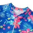 thumbnail image 4 of Little Girls Rash Guard Swimsuits Summer Sun Protection Long Sleeve Girls Bathing Suit Size 5-6 Years, 4 of 8