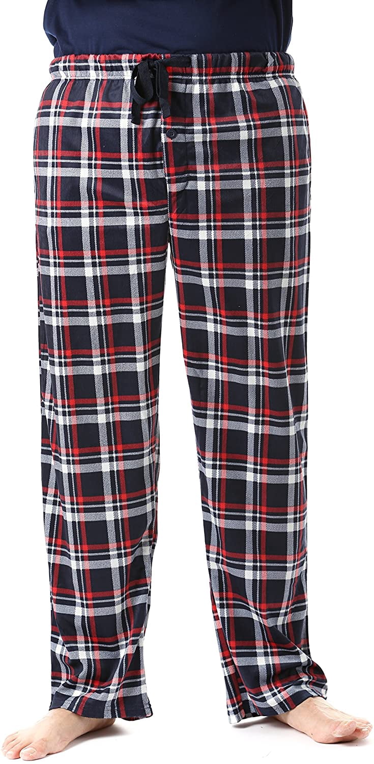 Pantalon de Pyjama à Carreaux pour Homme en Molleton Ultra Doux avec Poches