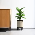 thumbnail image 3 of Veradek Mason Series Raised Demi 12" Plastic-Stone Planter with Stand - Sand/Black, 3 of 9