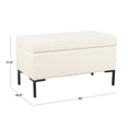 thumbnail image 4 of HomePop 17.5" Medium Modern Boucle Fabric Storage Bench with Metal Legs in White, 4 of 12