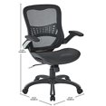 thumbnail image 5 of Office Star Mesh Back & Seat, 2-to-1 Synchro & Lumbar Support Managers Chair, Black, 5 of 5