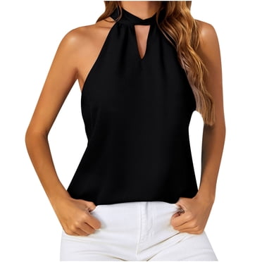 Blouse for Women Casual Summer Women Fashion Casual Sexy Summer Halter Tie Chiffon Tank Sleeveless Vest Top Blouse