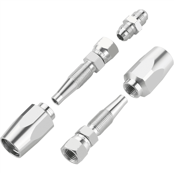2PCS Reusable Hydraulic Fittings 3/8Inch ID Hydraulic Hose Field Repair Kit