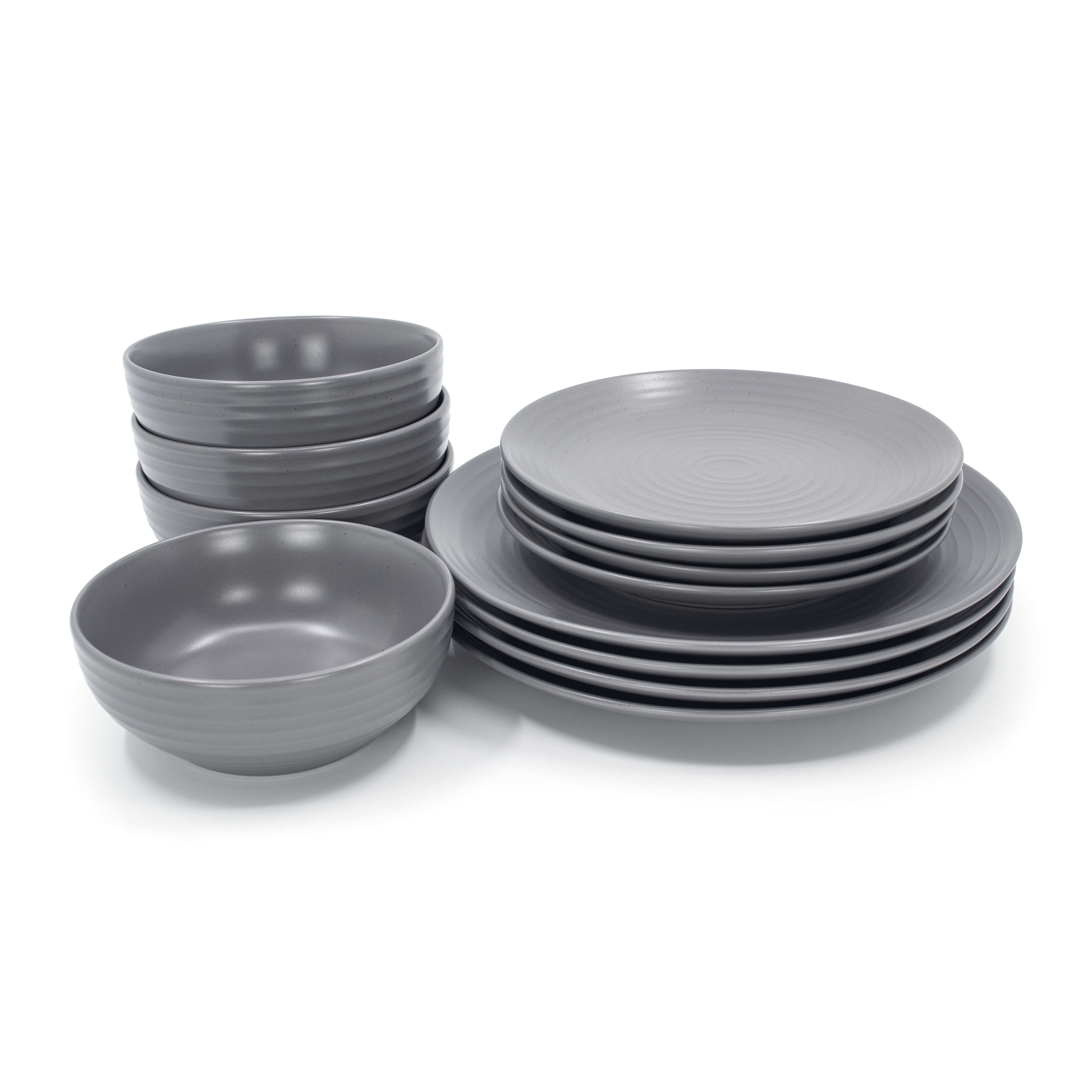 Service de table 12 pièces Evelyn de HOMETRENDS, gris
