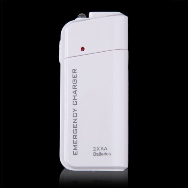 BJYX Universal USB Emergency Portable 2 AA Battery Power Charger for Mobile Phones