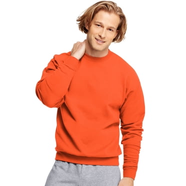 Hanes Mens ComfortBlend EcoSmart Crew Sweatshirt - Best-Seller, M, Orange