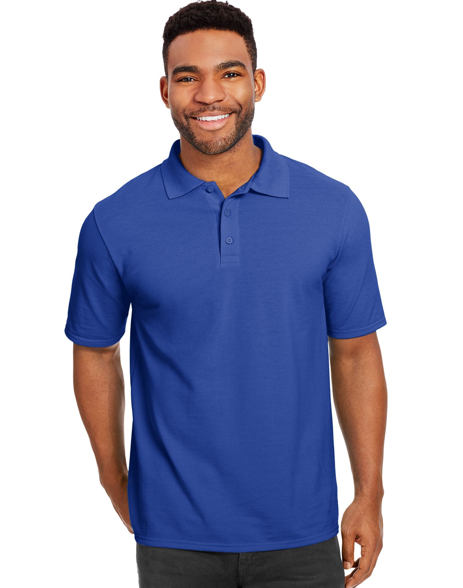 Hanes Men`s X-Temp Fresh IQ Pique Polo, XL, Deep Royal