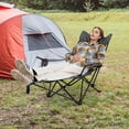 thumbnail image 2 of Goplus Camping Lounge Chair with Detachable Footrest & 4-Position Backrest Carrying Bag Gray, 2 of 10