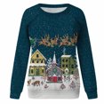 thumbnail image 4 of 2023 Sweat-Shirt de Noël pour Femmes en Solde Imprimé de Noël Col Rond Pull Blouse Ample Sans Capuche, 4 of 7